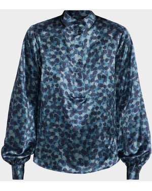 Kiton Silk Henley Top - Blue