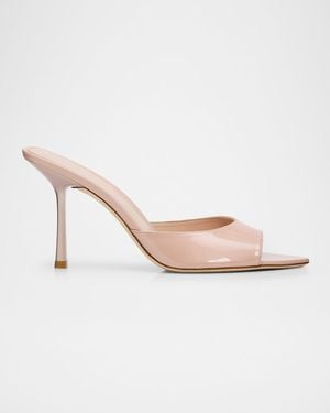 Stuart Weitzman 85Mm Lexington Patent Leather Mules - Natural