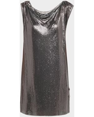 Versace Safety Pin Metal Mesh Mini Dress - Gray
