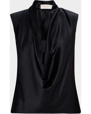 Ramy Brook Gregory Cowl-Neck Silk Blouse - Black