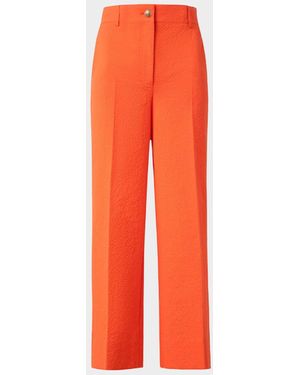 Akris Punto Chiara Cotton Seersucker Wide-Leg Pants - Orange