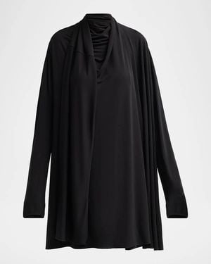 TOTEME Scarf-Trim Jersey Knee-Length Dress - Black