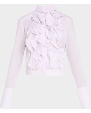 Twp Patti Crinkled Silk Cotton Voile Blouse - Pink