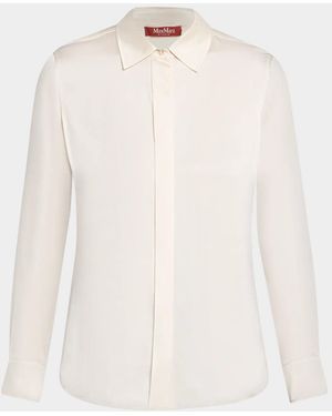 Max Mara Button-Front Stretch Shirt - White