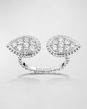 Boucheron White Gold Serpent Boheme 2-motif Small Diamond Ring, Eu 50 / Us 5.25 - Gray
