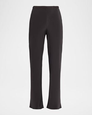 TSE Straight-Leg Silk Pants - Gray