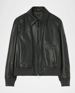 Burberry Bloomsbury Leather Bomber Jacket - Black