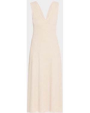 Ramy Brook Greta V-Neck Midi Dress - White