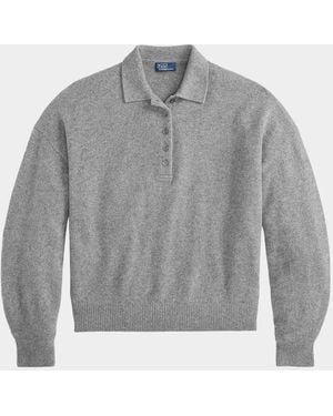 Polo Ralph Lauren Polo-Collar Cashmere Sweater - Gray