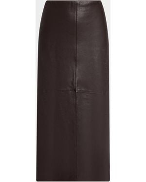 A.L.C. Marta Straight Leather Maxi Skirt - Brown