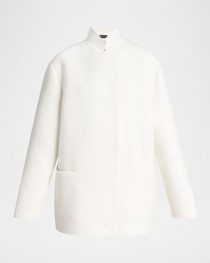 Tom Ford Wool-Cashmere Knit Jacket - White