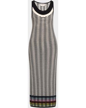 Christopher John Rogers Wave Knit Tank Maxi Dress - White