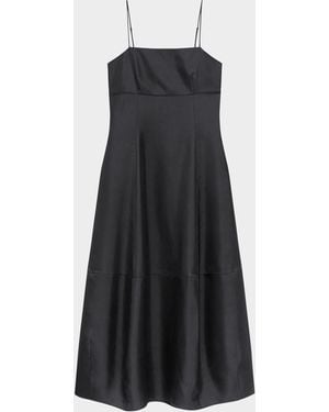 Theory Sleeveless Silk-Twill Dress - Black