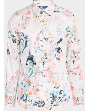 Robert Graham Apos;S Aldersgate Paisley Stretch Sport Shirt - White