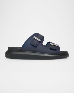 McQueen Rubber Double-Buckle Sandals - Blue