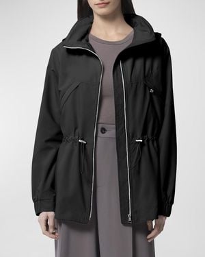 SOIA & KYO Raven Water-Repellent Anorak Utility Jacket - Black