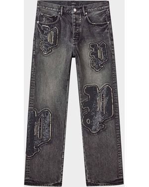 Purple Monceau Sequin Logo Jeans - Gray
