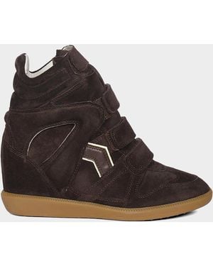 Isabel Marant Bekett Suede High-Top Platform Sneakers - Black