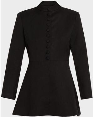 AEXAE Structured Wool Mini Jacket Dress - Black