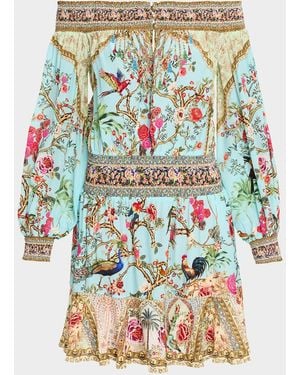 CAMILLA Sultans And Quees Silk Off-The-Shoulder Mini Dress - Multicolor