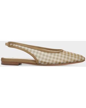 Vince Daphne Ii Gingham Mesh Slingback Flats - White
