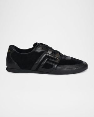 Balmain Apos;S Boxing Suede Low-Top Sneakers - Black