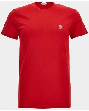 Versace Cotton Jersey Crewneck T-Shirt - Red