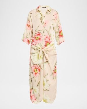 Emanuel Ungaro Iris Floral-Print Maxi Shirtdress - Multicolor