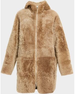 UTZON Joli Reversible Hooded Teddy Jacket - Natural
