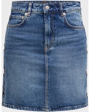 Rails Burbank Denim Star Mini Skirt - Blue
