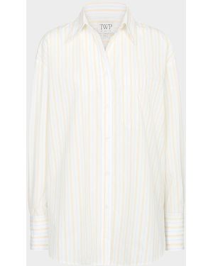 Twp Big Joe Striped Cotton Button-Front Shirt - White