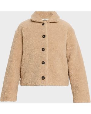 Vince Collared Sherpa Jacket - Natural