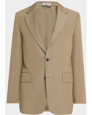AURALEE Apos;S Single-Breasted Wool Blazer - Natural