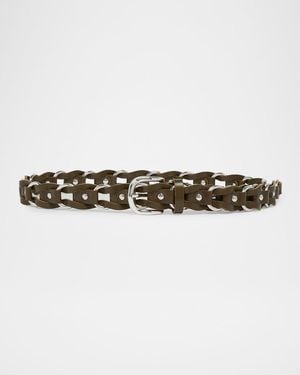 Isabel Marant Bali Woven Leather Belt - Green