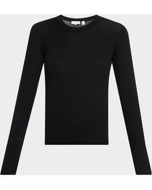 A.L.C. Kyle Ribbed Wool Long-Sleeve Top - Black