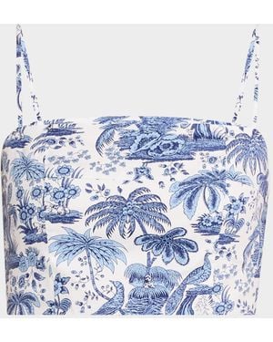 STAUD Federico Cropped Tank Top - Blue