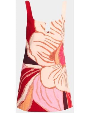 Acler Femme Fatale Llewellyn Floral Linen-Blend Mini Dress - Pink