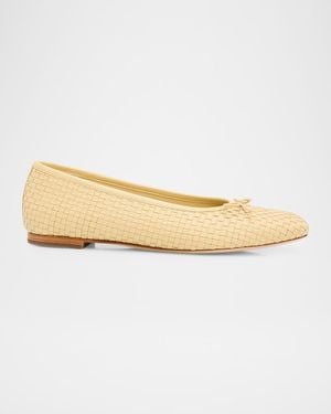 Vince Darla Woven Leather Ballerina Flats - Natural