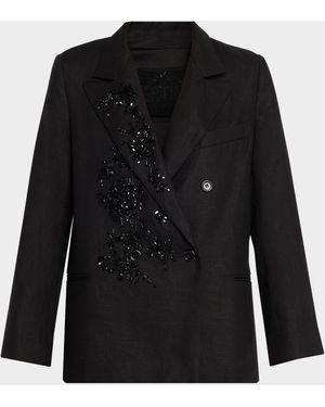 Libertine Antibes Night Embellished Double-Breasted Jacket - Black