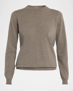 Brunello Cucinelli Cashmere Fitted Crewneck Sweater - Gray