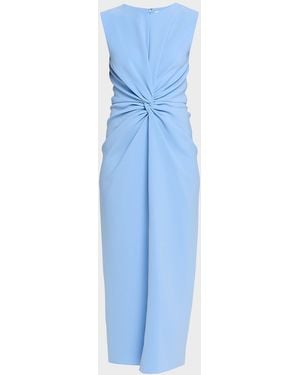 Prabal Gurung Sleeveless Twist-Front Bodycon Midi Dress - Blue