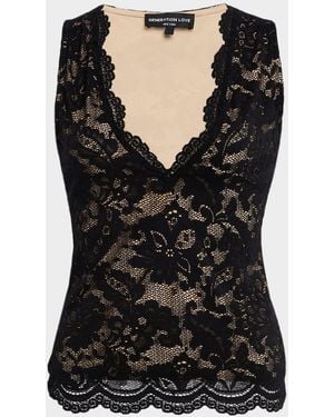 Generation Love Leila Lace V-Neck Tank Top - Black