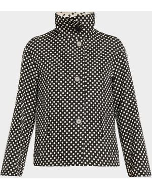 Akris Punto Polka-Dot Single-Breasted Jacket - Blue