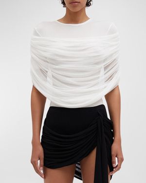 Christopher Esber Sonora Veiled Short-sleeve T-shirt - White