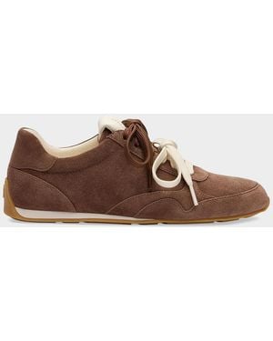 Stuart Weitzman Bond Sport Suede Low-Top Sneakers - Brown