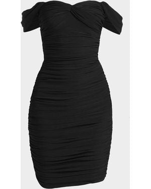 Norma Kamali Walter Ruched Off-The-Shoulder Sheath Mini Dress - Black