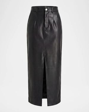 Toccin Meg Faux Leather Midi Skirt - Black
