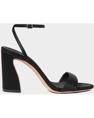 Loeffler Randall Malia 90Mm Curved-Heel Satin Sandals - Black