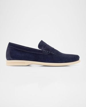Bally Switz Moc Suede Moccasins - Blue