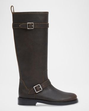 Jonathan Simkhai Noah Leather Moto Boots - Black